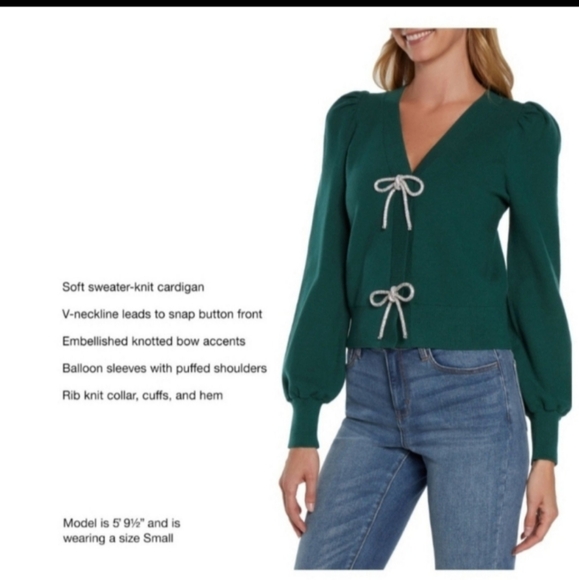 Express ladies v neck bow sweater - Picture 3 of 5